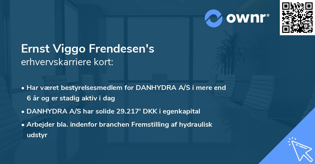 Ernst Viggo Frendesen's erhvervskarriere kort