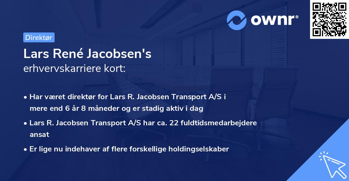 Lars René Jacobsen's erhvervskarriere kort