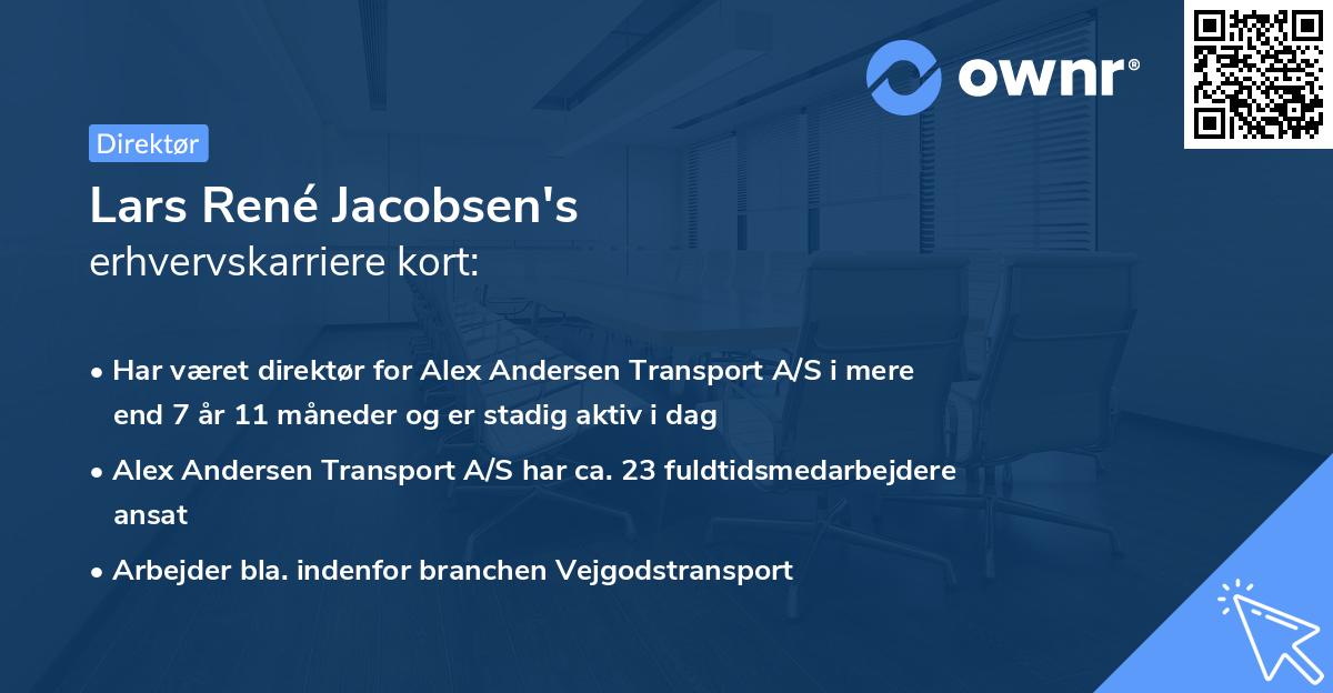 Lars René Jacobsen's erhvervskarriere kort
