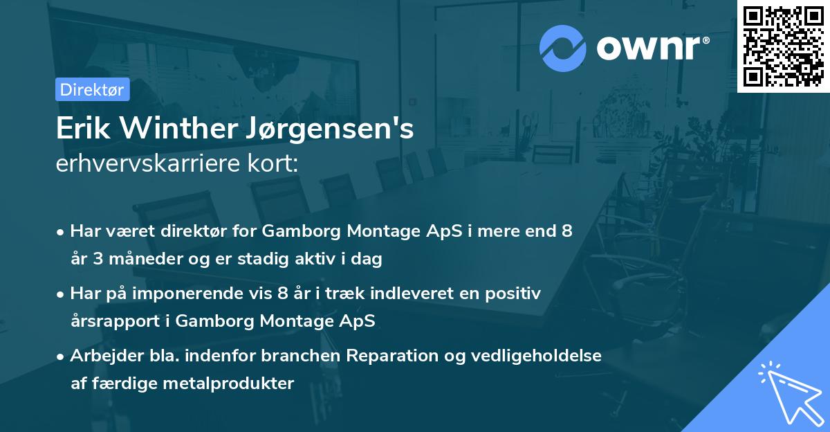 Erik Winther Jørgensen's erhvervskarriere kort