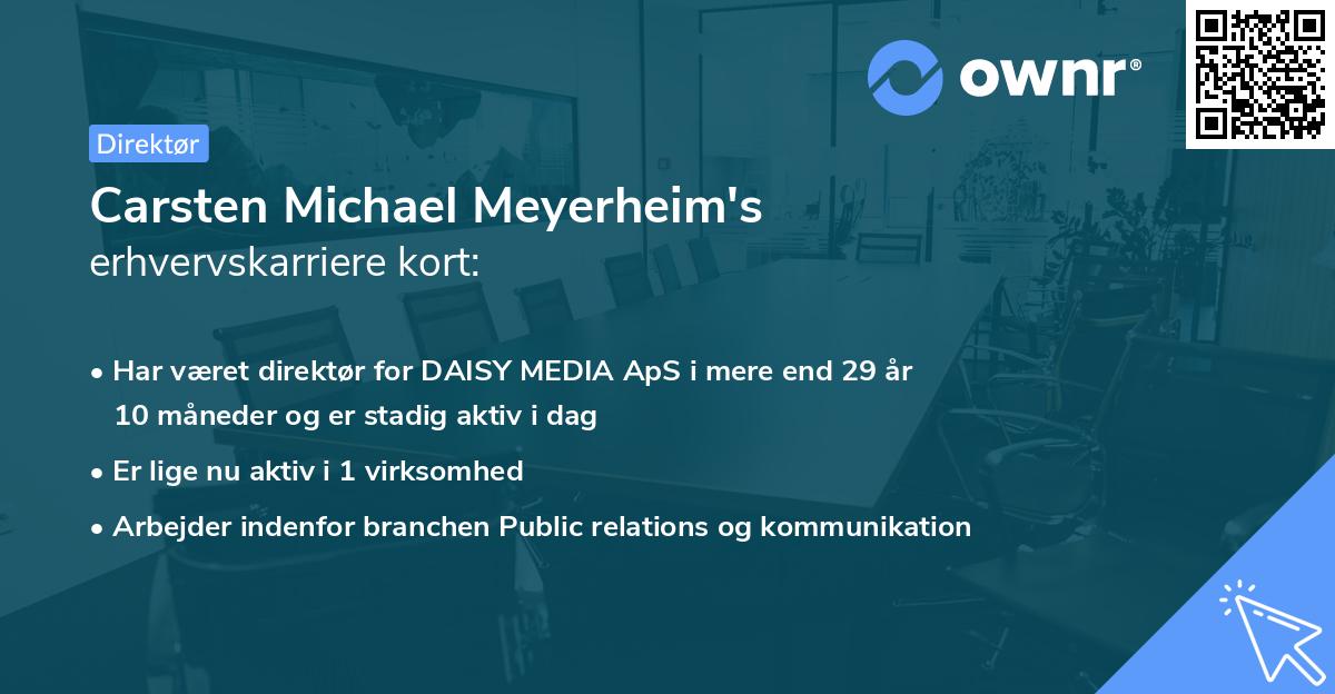 Carsten Michael Meyerheim's erhvervskarriere kort