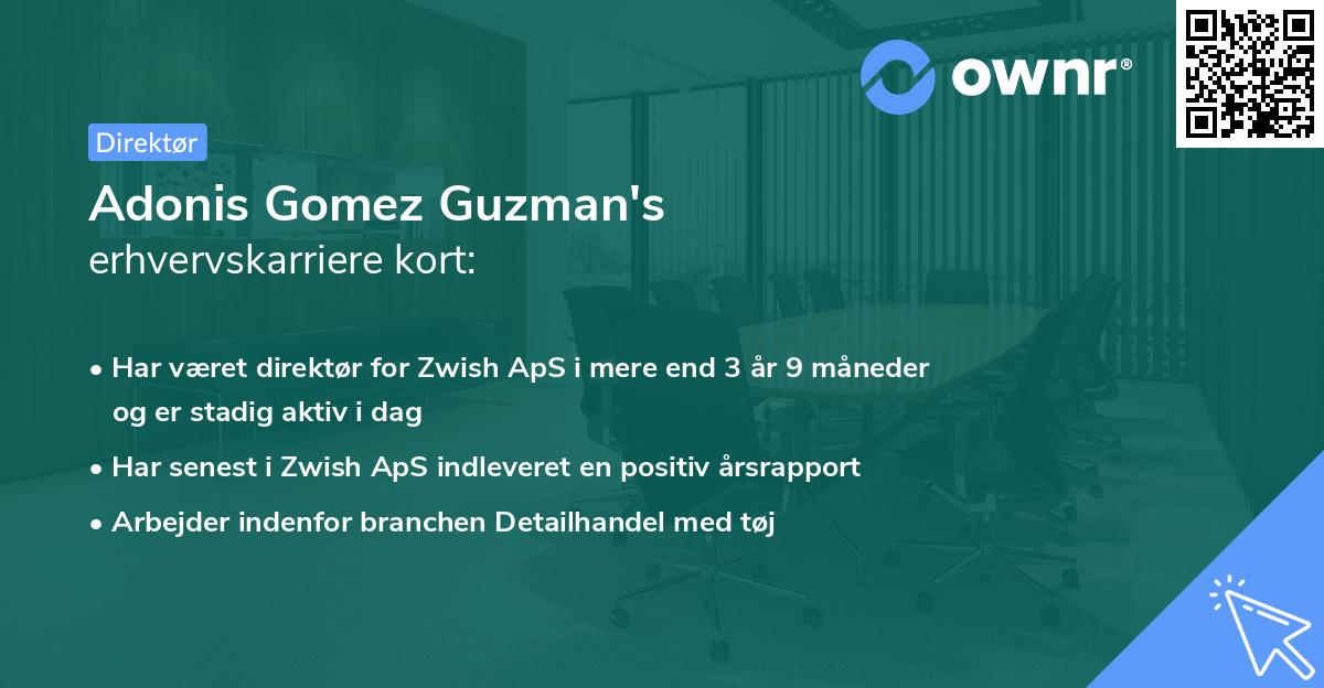 Adonis Gomez Guzman's erhvervskarriere kort