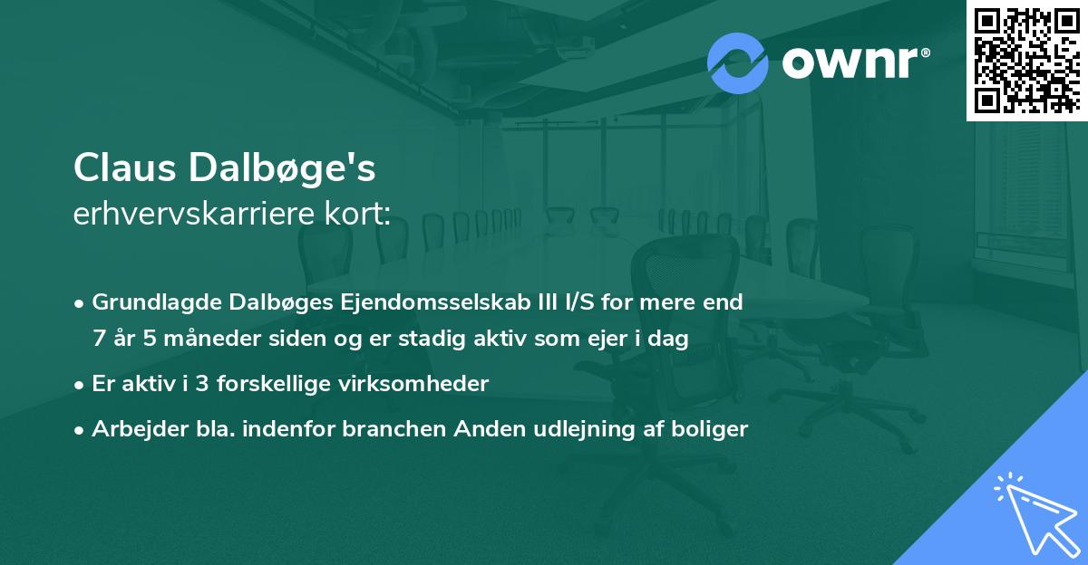 Claus Dalbøge's erhvervskarriere kort