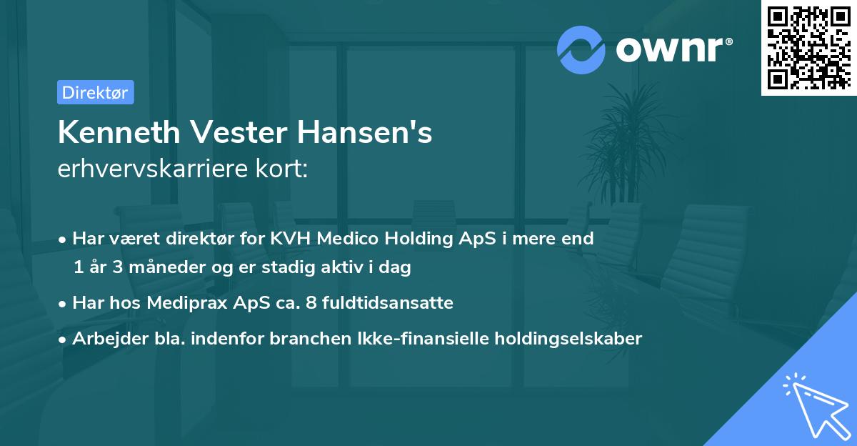 Kenneth Vester Hansen's erhvervskarriere kort