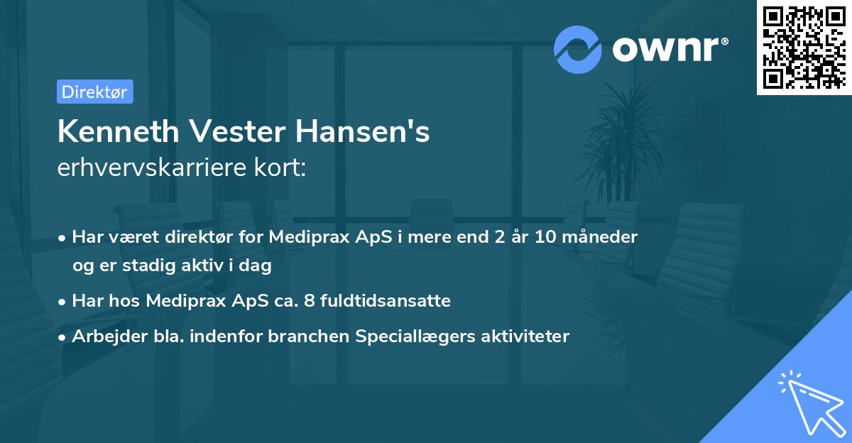 Kenneth Vester Hansen's erhvervskarriere kort