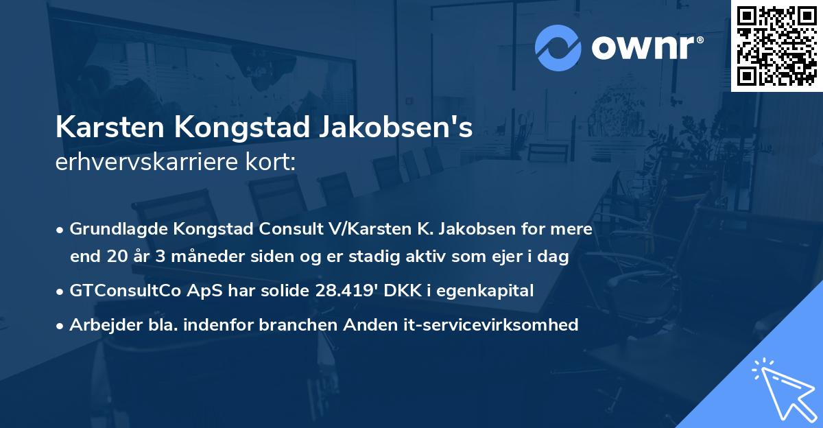 Karsten Kongstad Jakobsen's erhvervskarriere kort