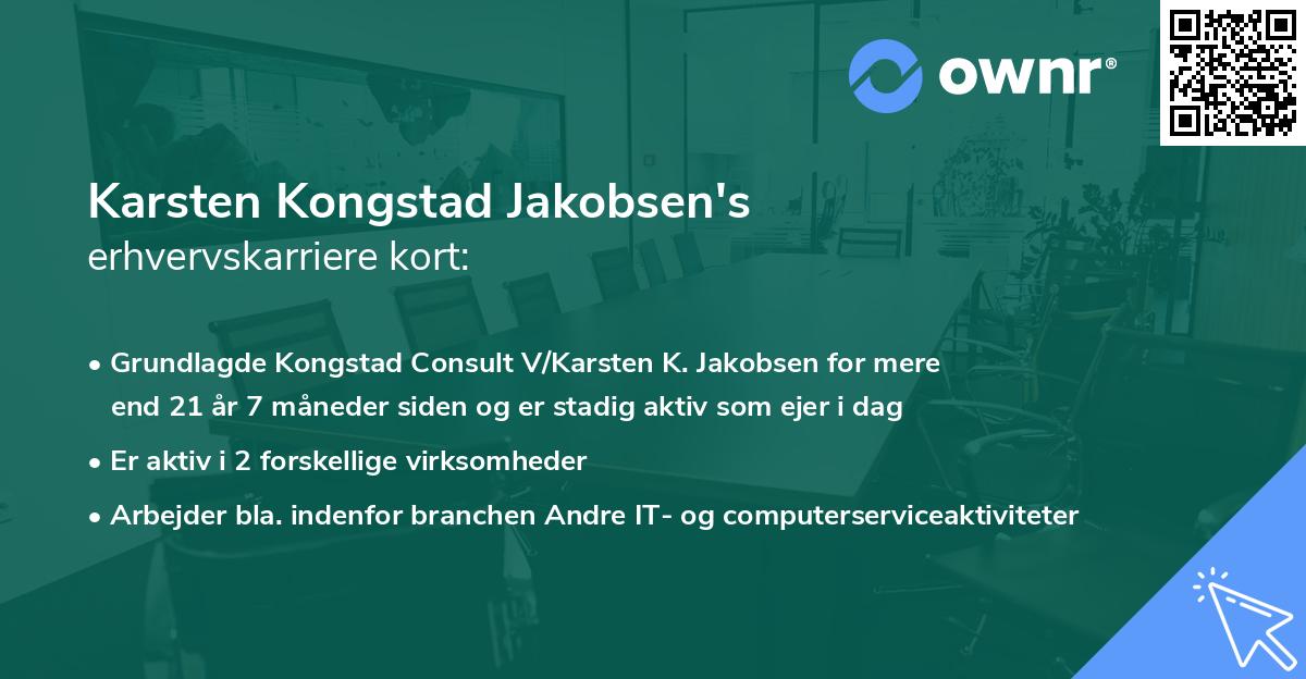 Karsten Kongstad Jakobsen's erhvervskarriere kort