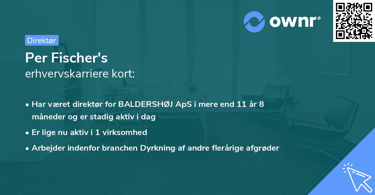 Per Fischer's erhvervskarriere kort