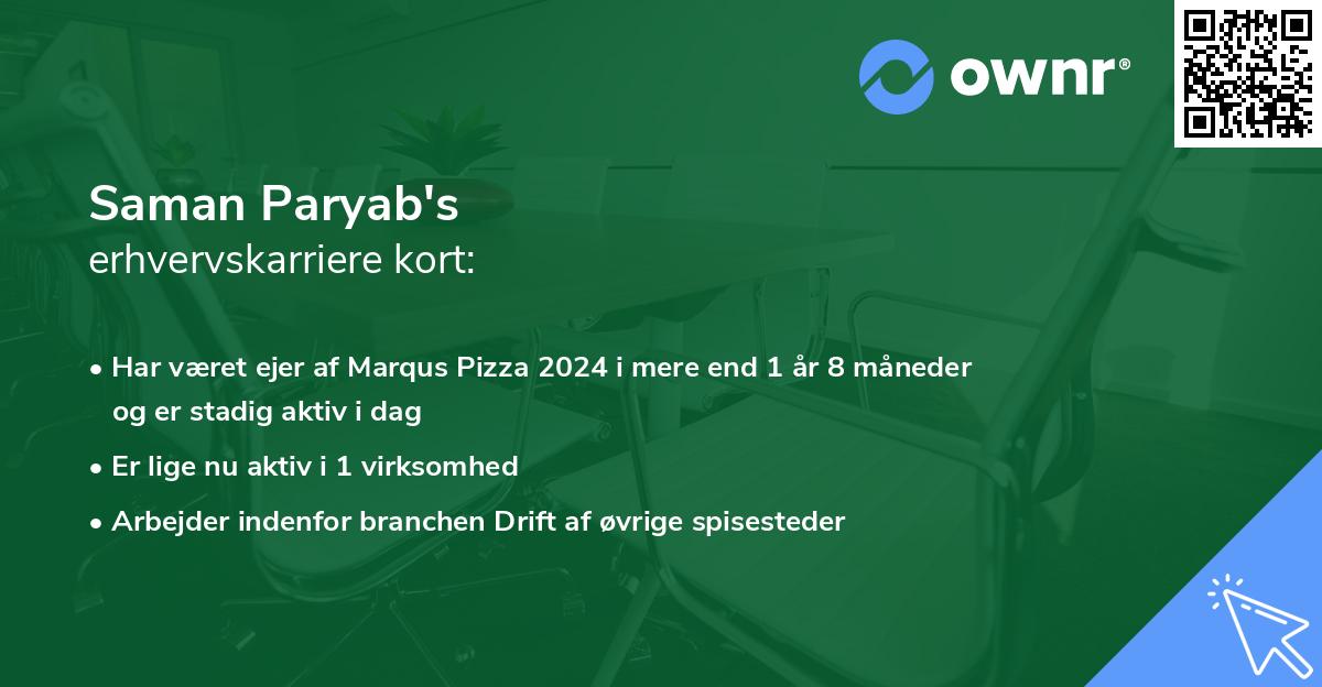 Saman Paryab's erhvervskarriere kort