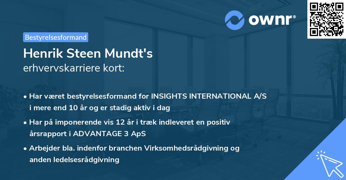 Henrik Steen Mundt's erhvervskarriere kort