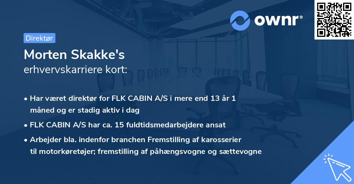 Morten Skakke's erhvervskarriere kort
