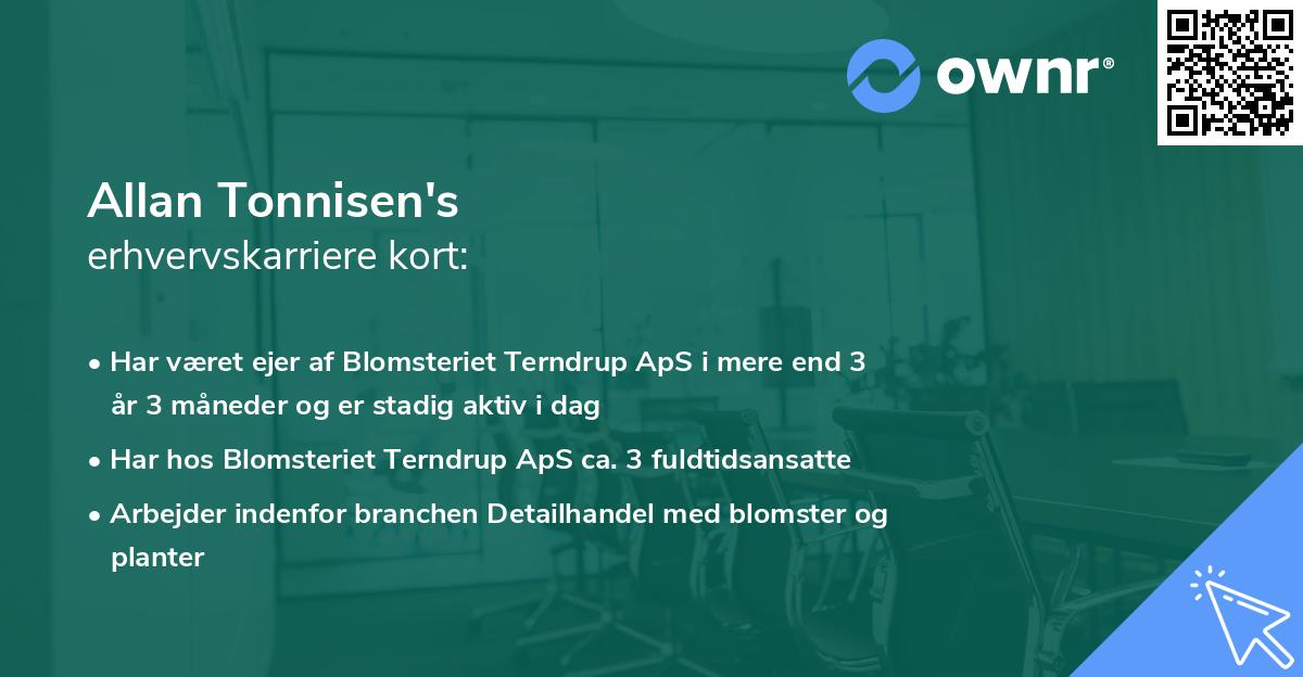 Allan Tonnisen's erhvervskarriere kort