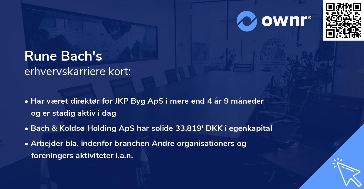 Rune Bach's erhvervskarriere kort
