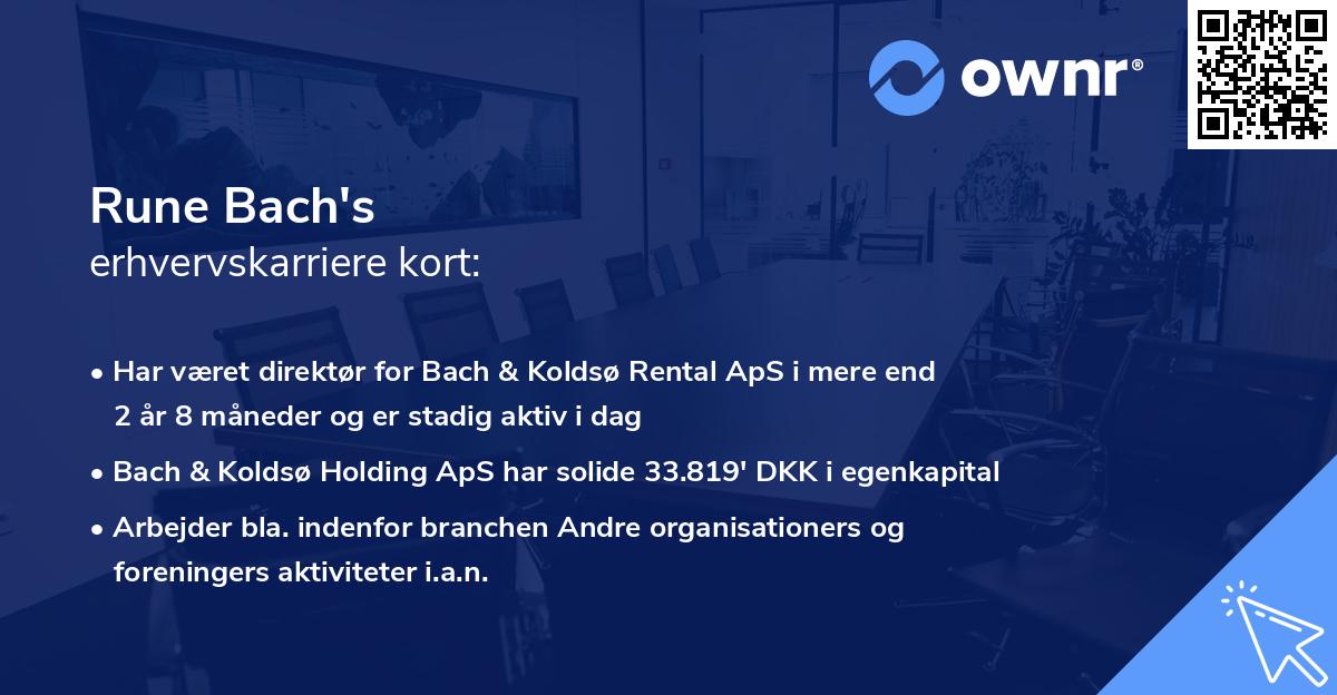 Rune Bach's erhvervskarriere kort