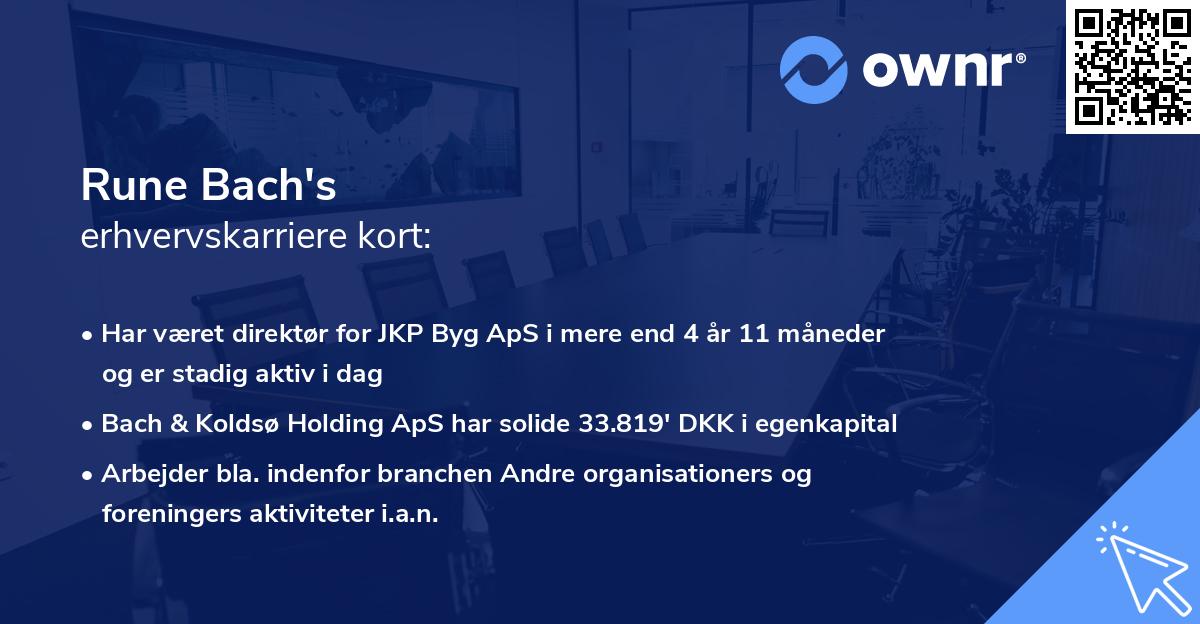 Rune Bach's erhvervskarriere kort