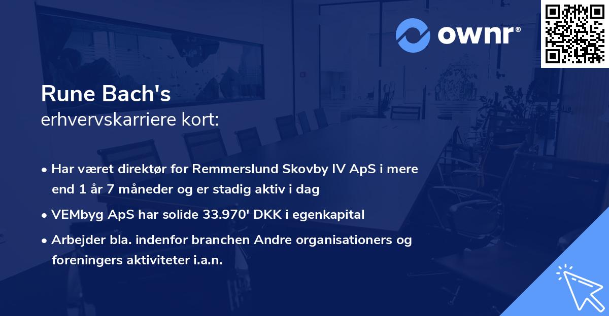 Rune Bach's erhvervskarriere kort