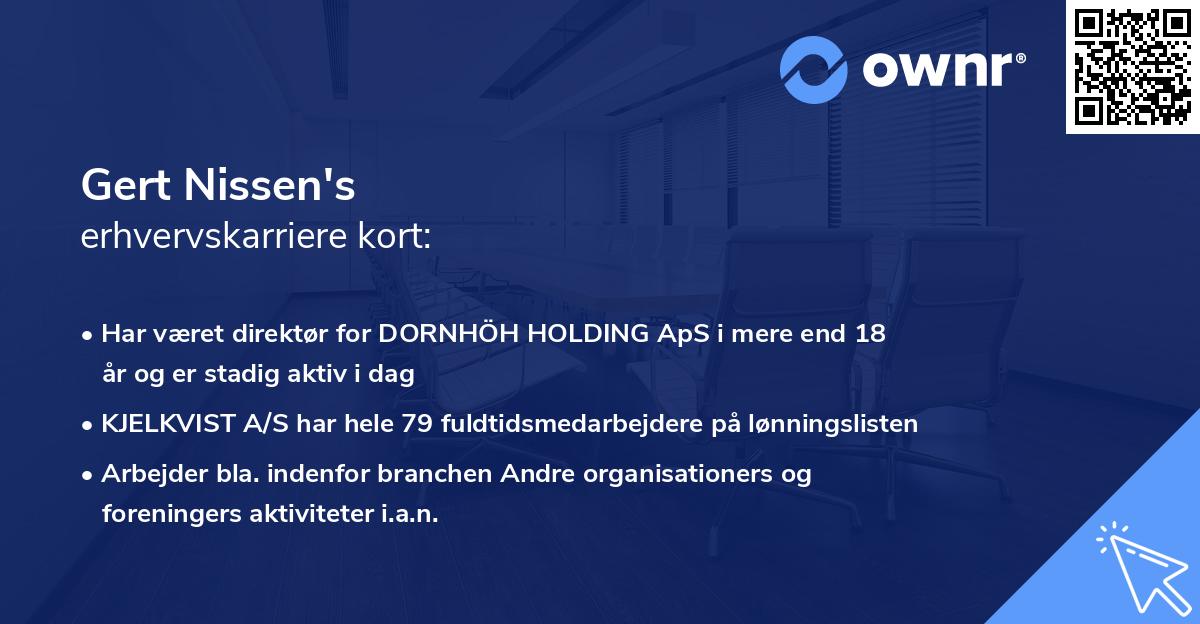 Gert Nissen's erhvervskarriere kort
