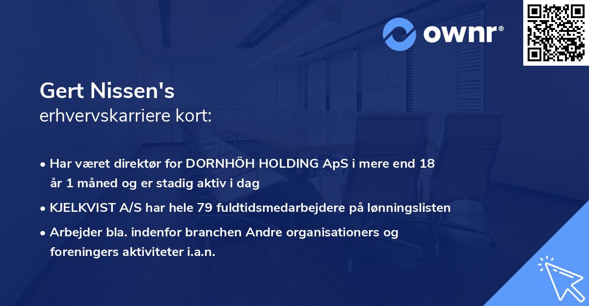 Gert Nissen's erhvervskarriere kort