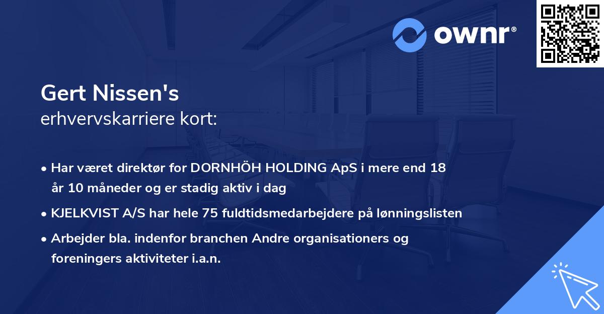 Gert Nissen's erhvervskarriere kort