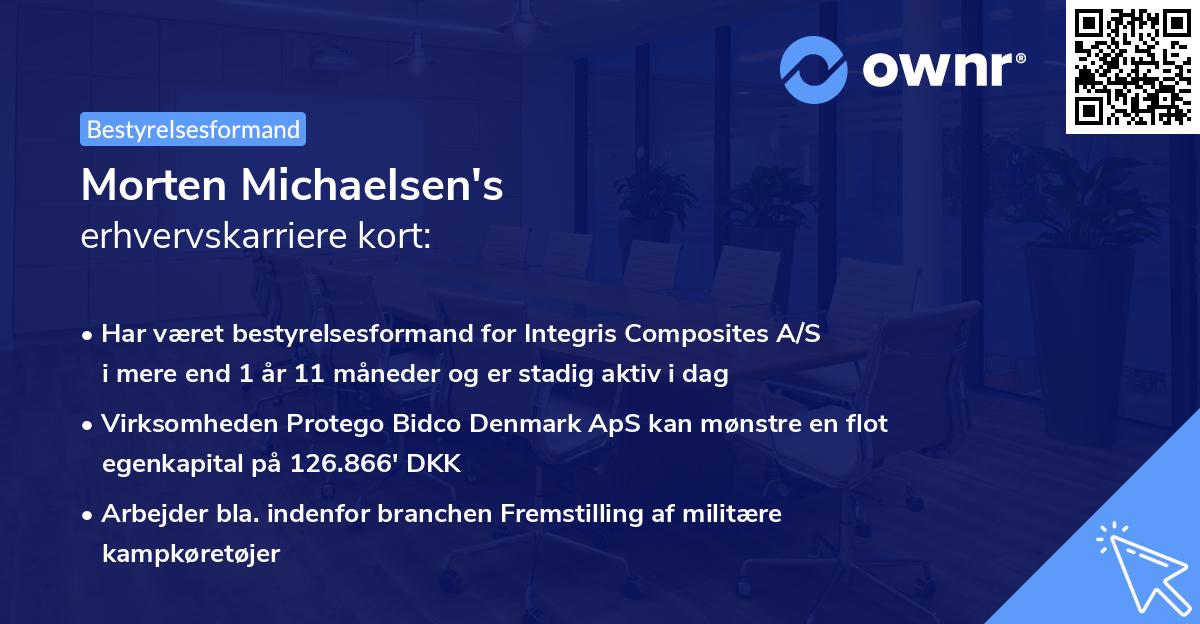 Morten Michaelsen's erhvervskarriere kort