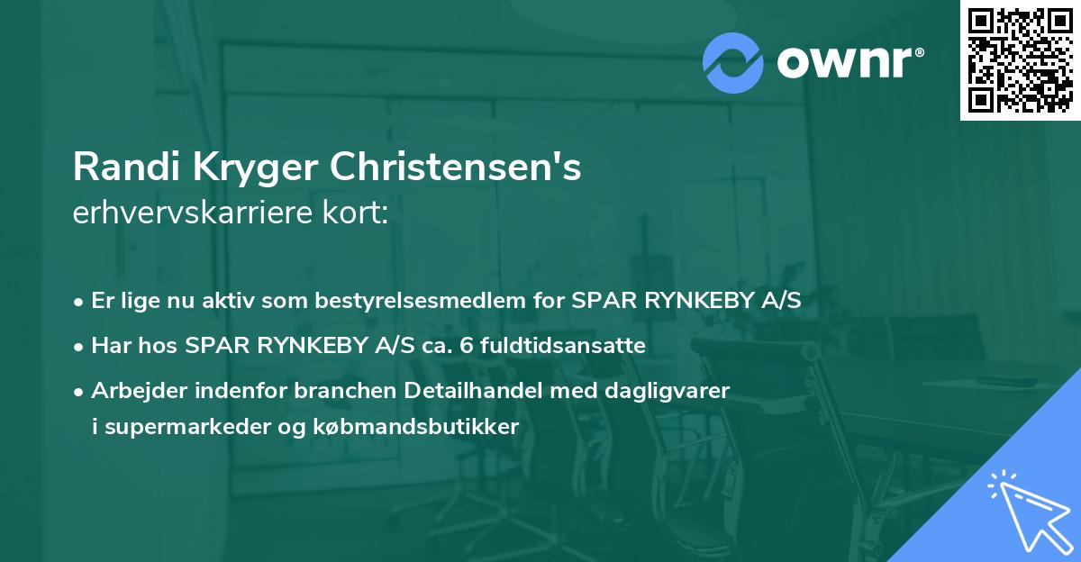Randi Kryger Christensen's erhvervskarriere kort