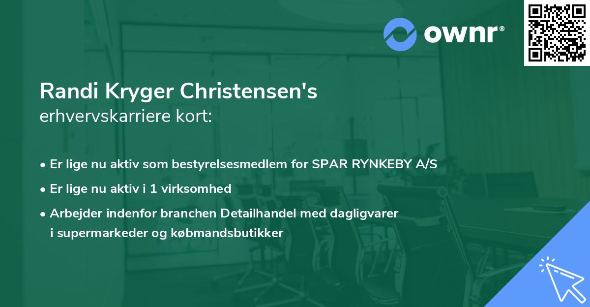 Randi Kryger Christensen's erhvervskarriere kort