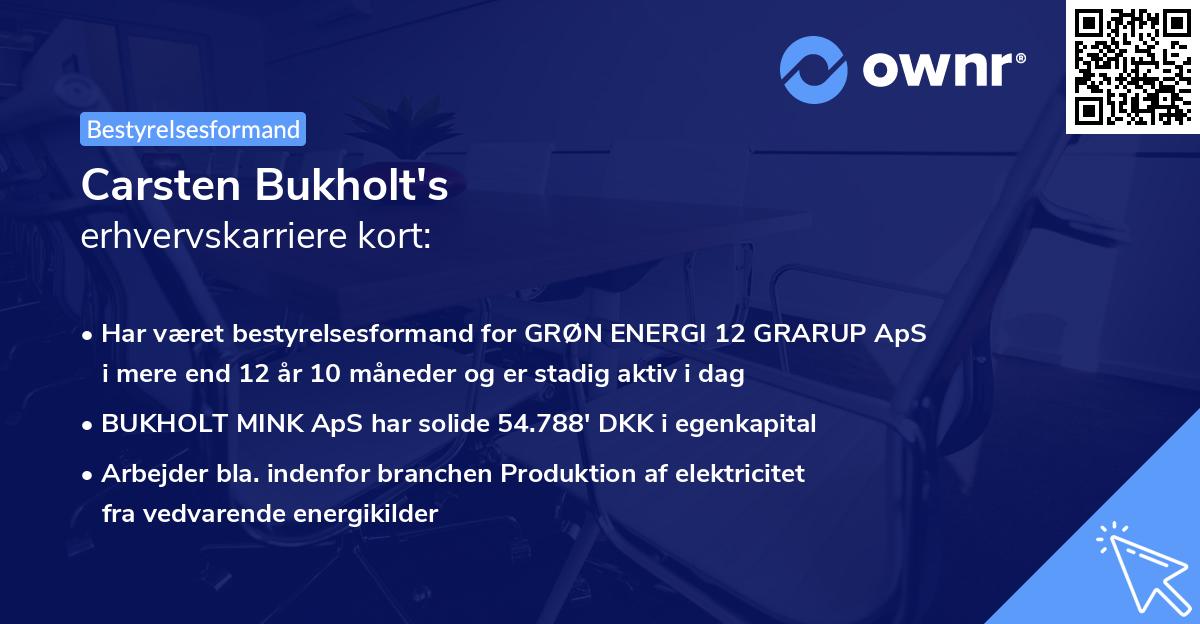 Carsten Bukholt's erhvervskarriere kort