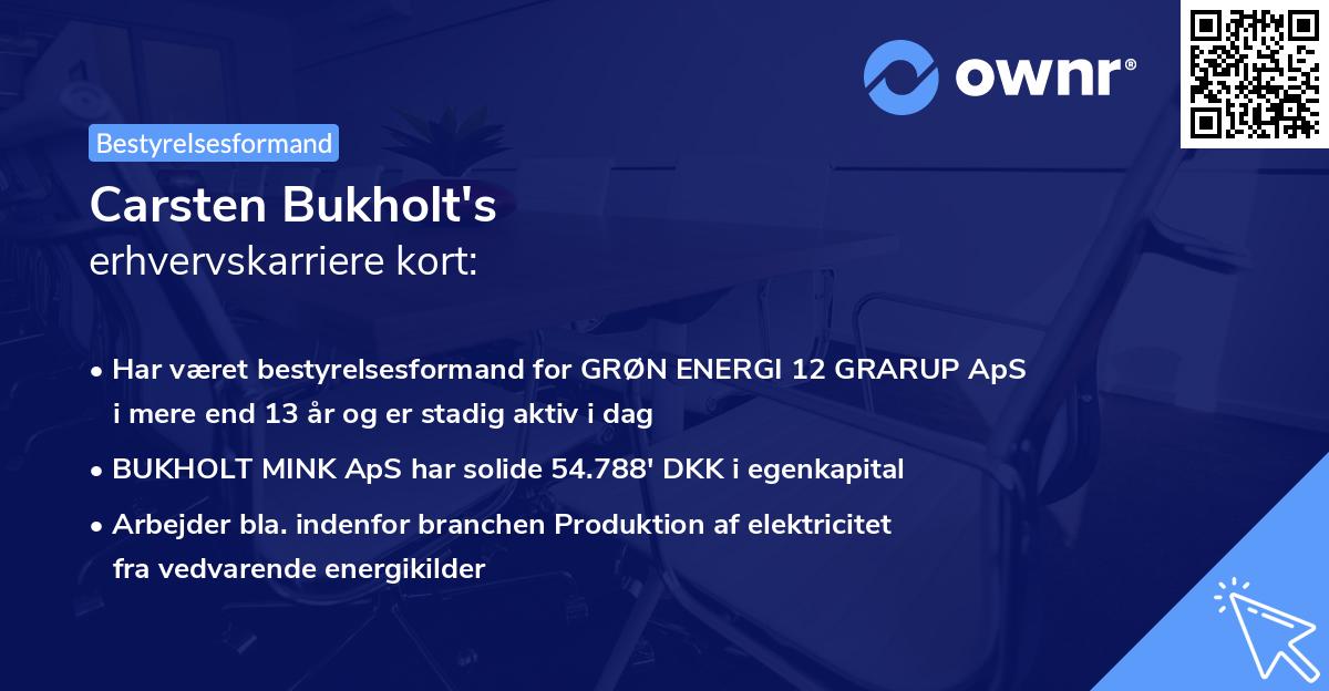 Carsten Bukholt's erhvervskarriere kort