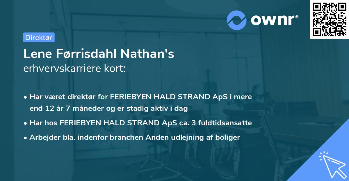 Lene Førrisdahl Nathan's erhvervskarriere kort