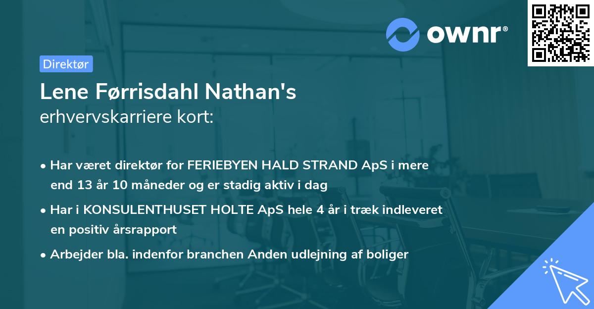 Lene Førrisdahl Nathan's erhvervskarriere kort