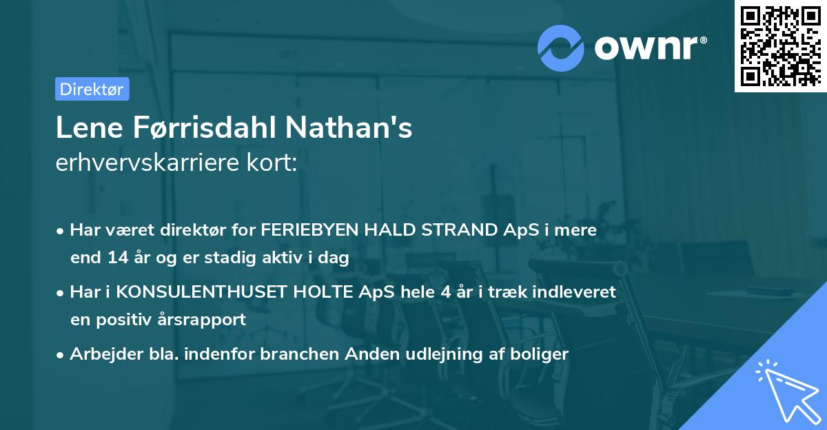 Lene Førrisdahl Nathan's erhvervskarriere kort