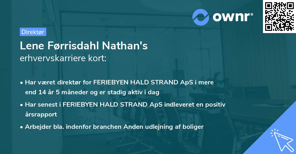 Lene Førrisdahl Nathan's erhvervskarriere kort