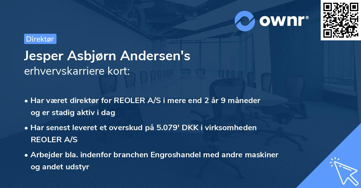 Jesper Asbjørn Andersen's erhvervskarriere kort