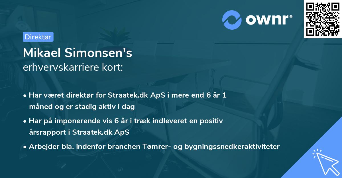Mikael Simonsen's erhvervskarriere kort