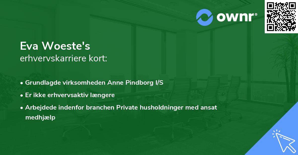 Eva Woeste's erhvervskarriere kort