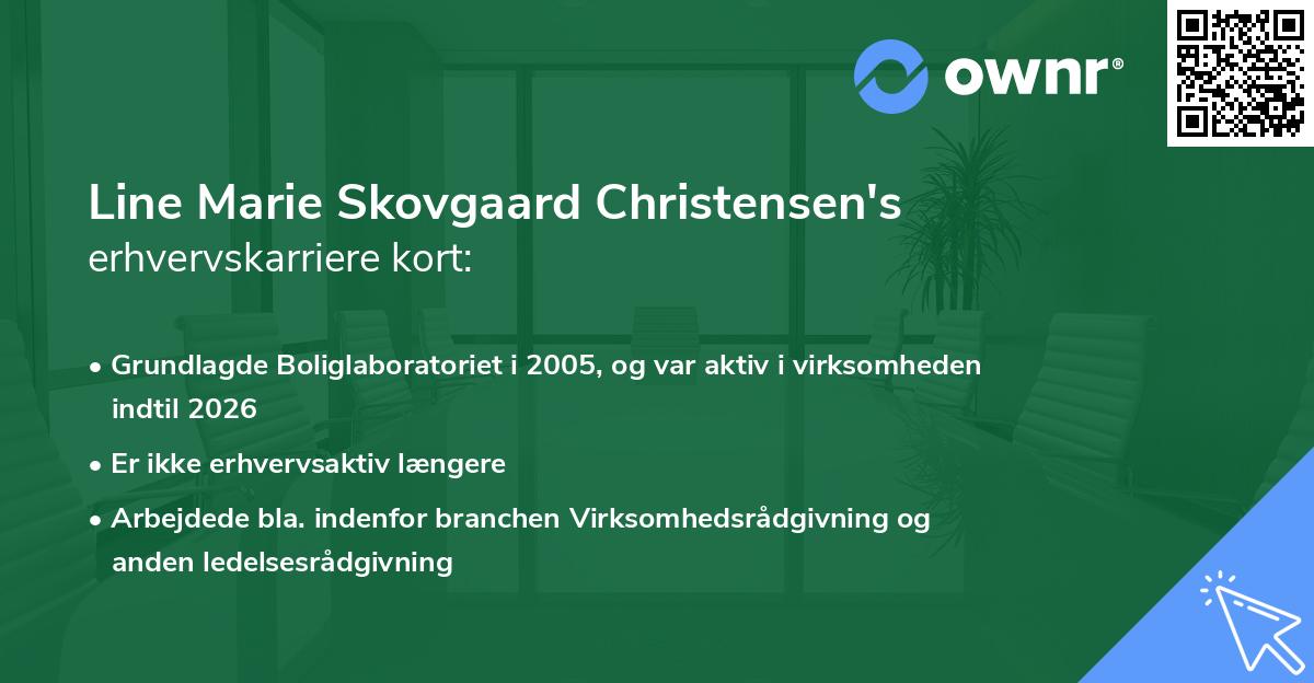 Line Marie Skovgaard Christensen's erhvervskarriere kort
