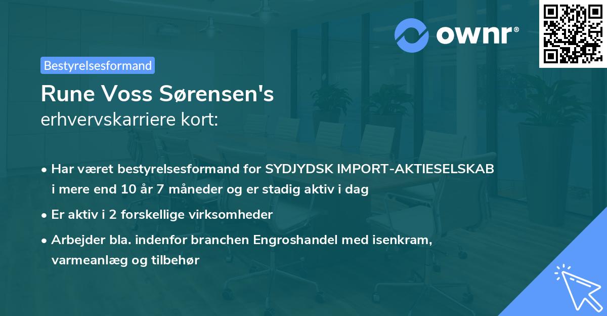 Rune Voss Sørensen's erhvervskarriere kort
