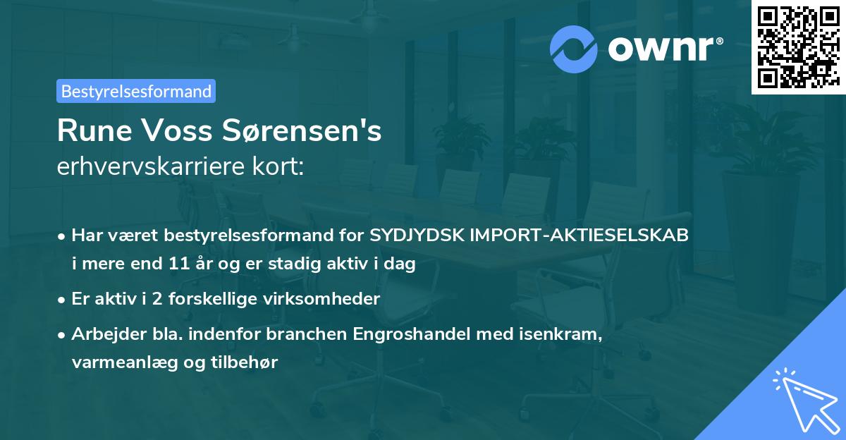 Rune Voss Sørensen's erhvervskarriere kort