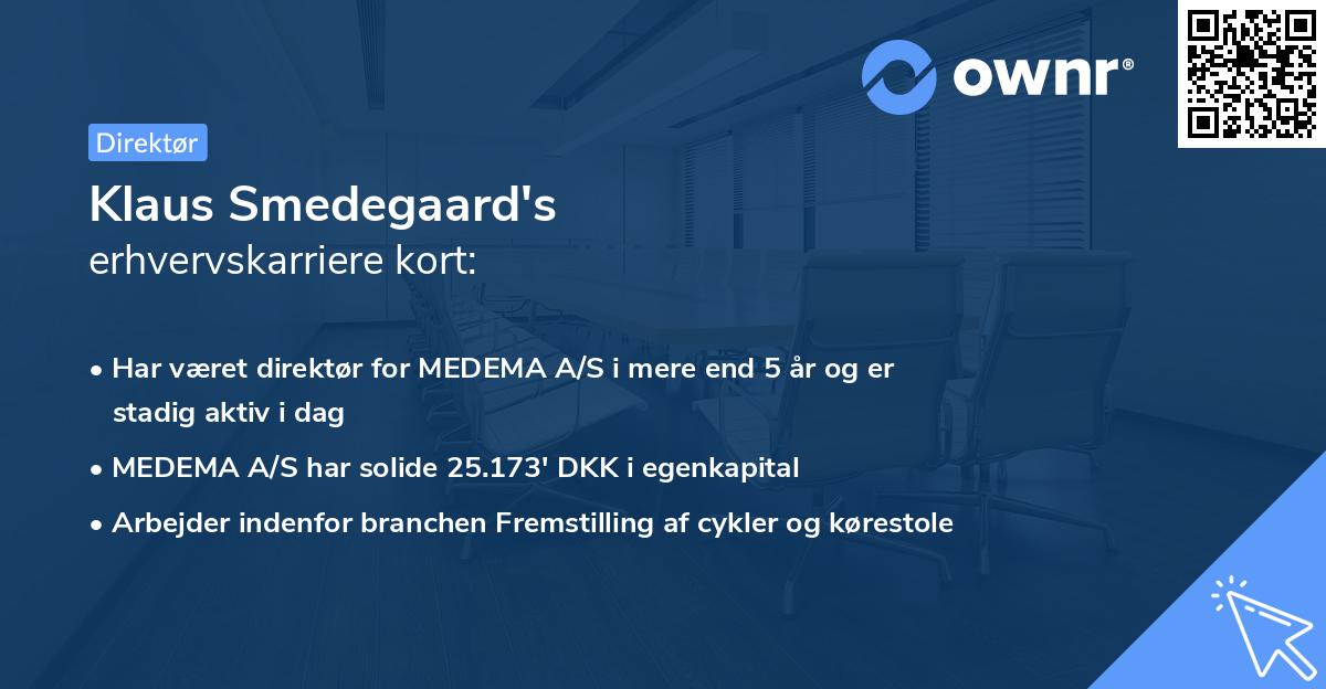 Klaus Smedegaard's erhvervskarriere kort