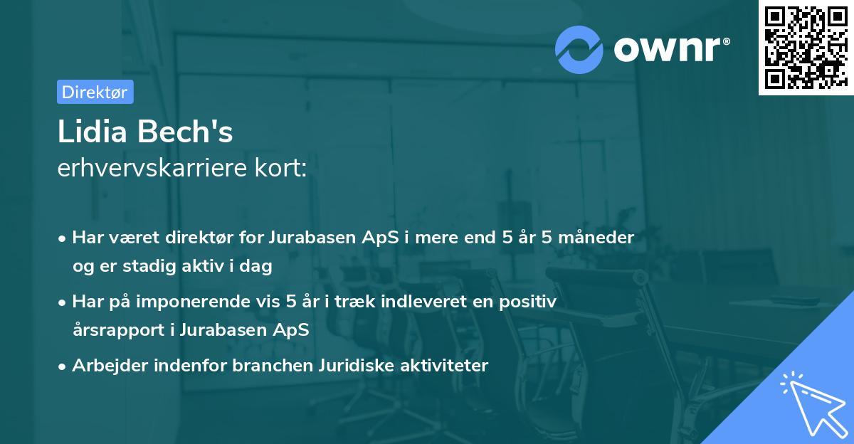 Lidia Bech's erhvervskarriere kort