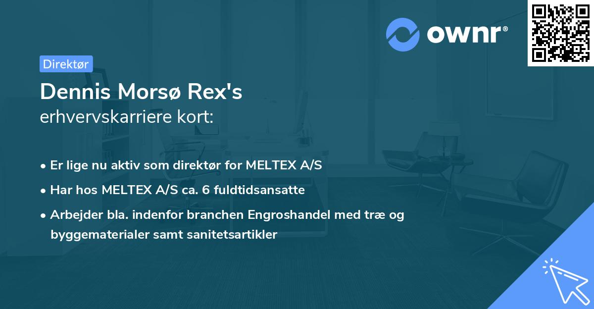 Dennis Morsø Rex's erhvervskarriere kort