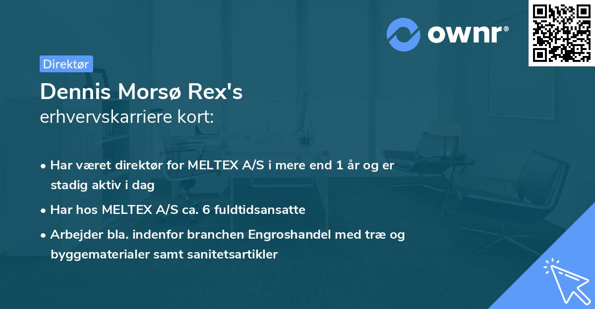 Dennis Morsø Rex's erhvervskarriere kort