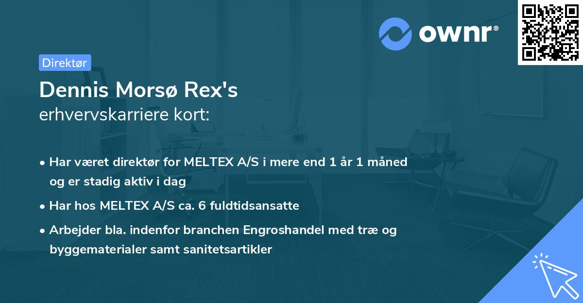 Dennis Morsø Rex's erhvervskarriere kort