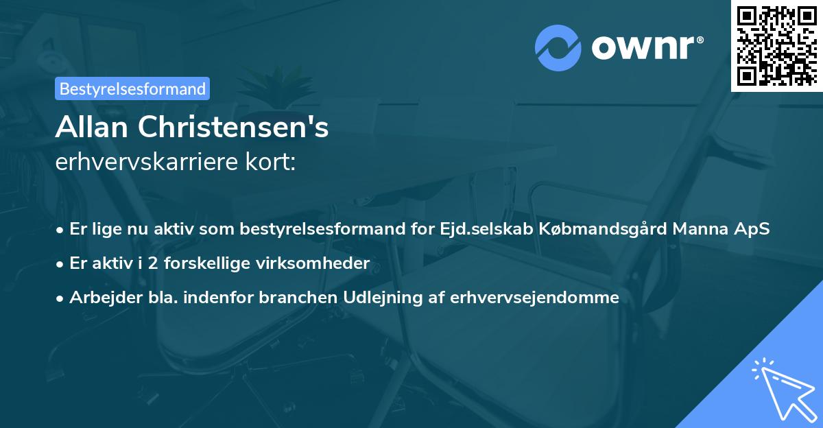 Allan Christensen's erhvervskarriere kort