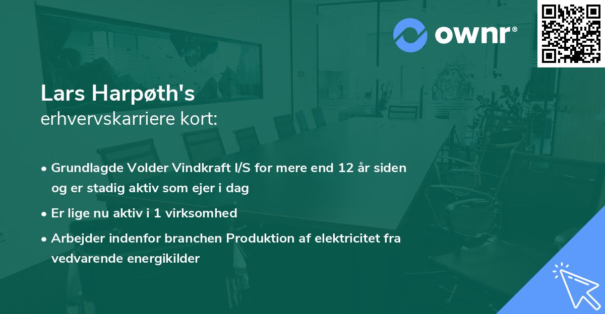 Lars Harpøth's erhvervskarriere kort