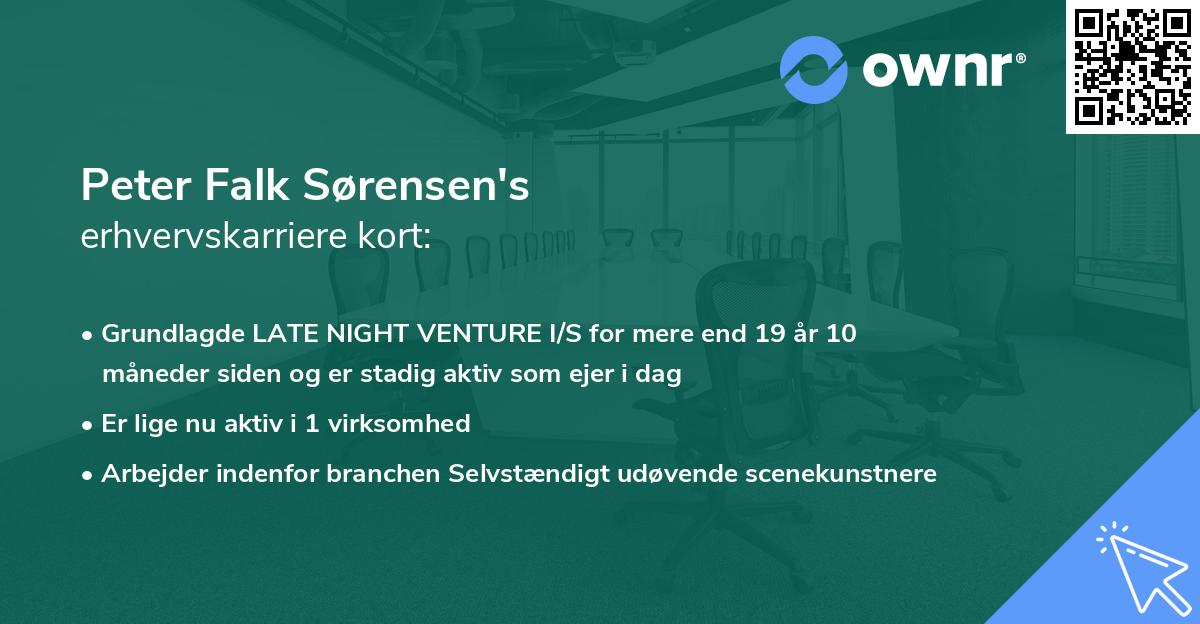 Peter Falk Sørensen's erhvervskarriere kort
