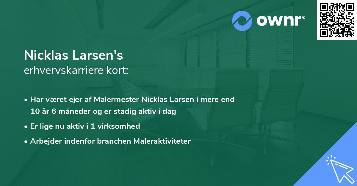 Nicklas Larsen's erhvervskarriere kort