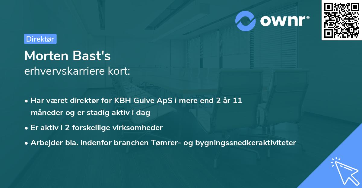 Morten Bast's erhvervskarriere kort