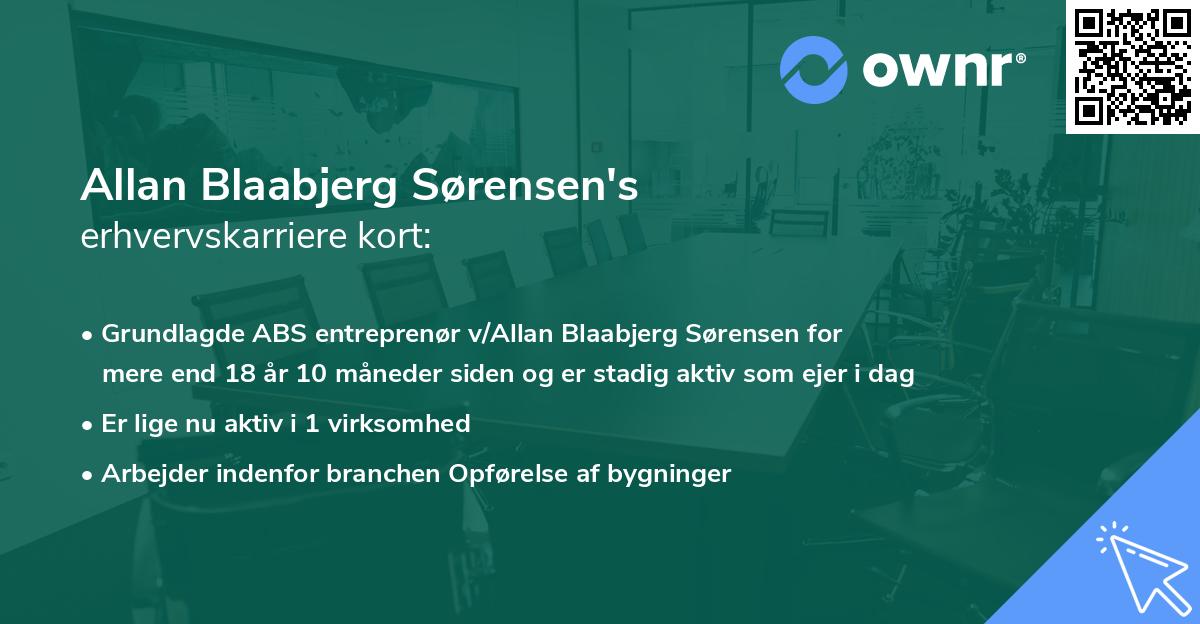 Allan Blaabjerg Sørensen's erhvervskarriere kort