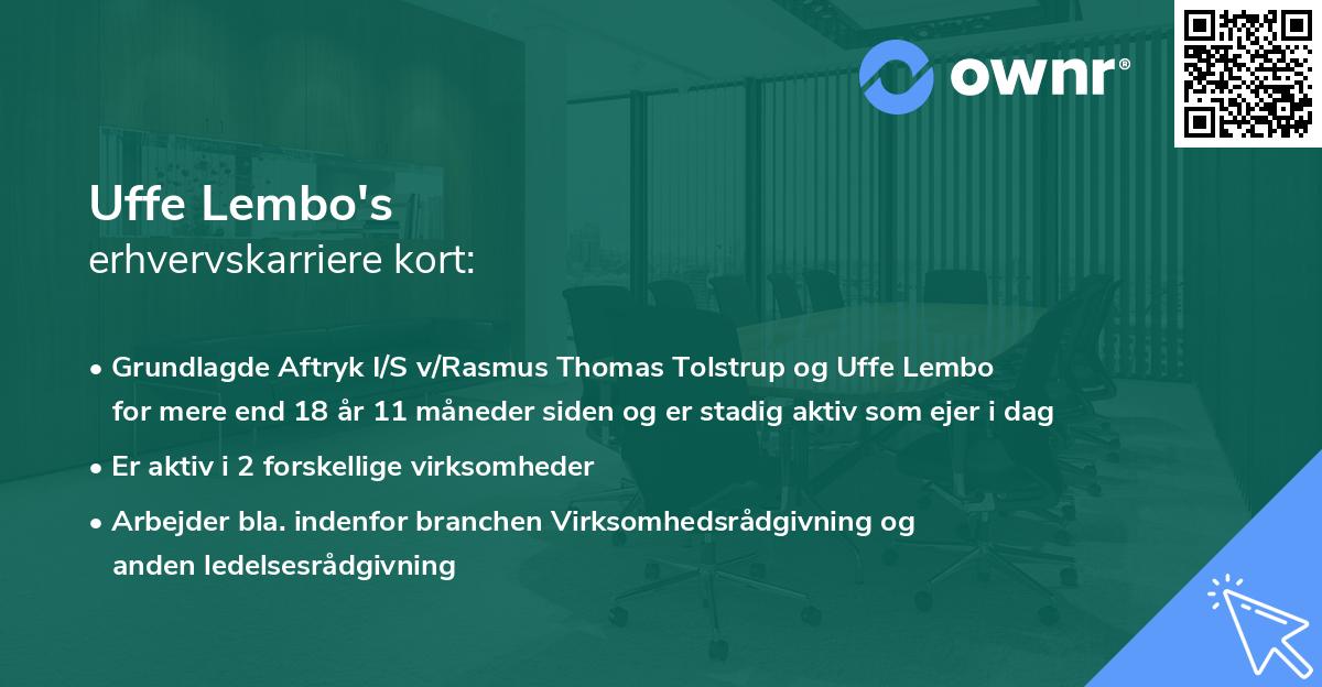Uffe Lembo's erhvervskarriere kort